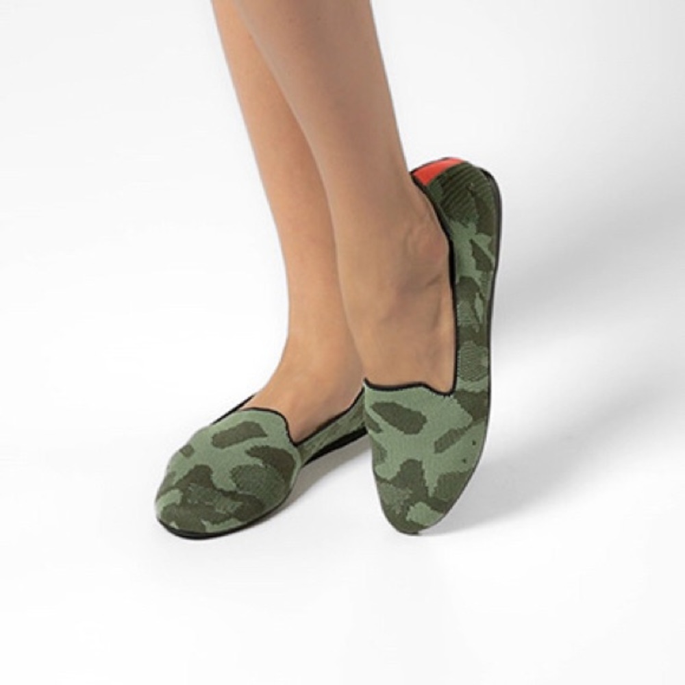 Rothys camo round green flats